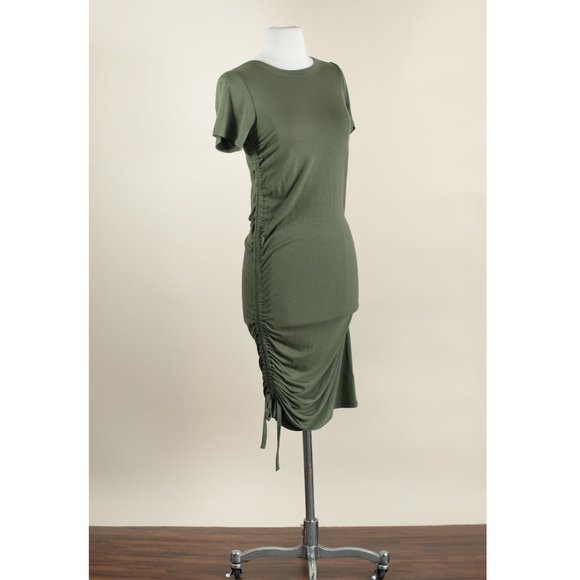 NEW Evereve Allison Joy Ruched Jersey Knit Dress - Picture 2 of 9